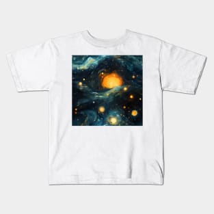 Van Gogh Starry Night Outer Space Pattern 10 Kids T-Shirt